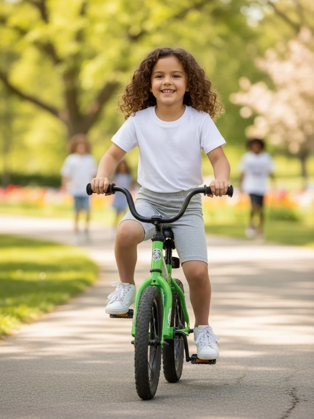 Girls' Light Gray Biker Shorts